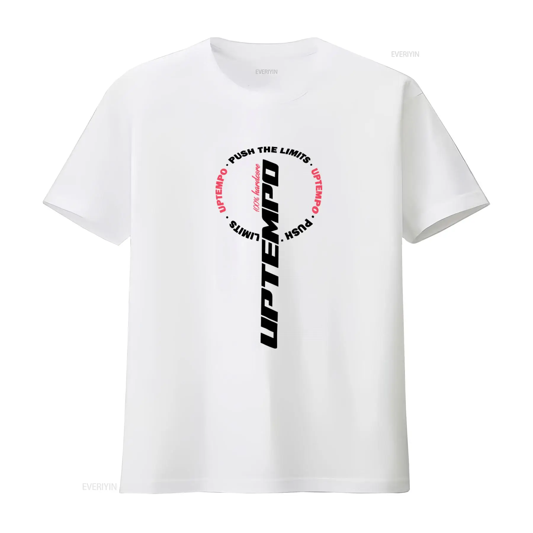 Vintage Fashion Logos - メンズ UPTEMPO T シャツ ラウンドデザイン ブラックロゴ入り