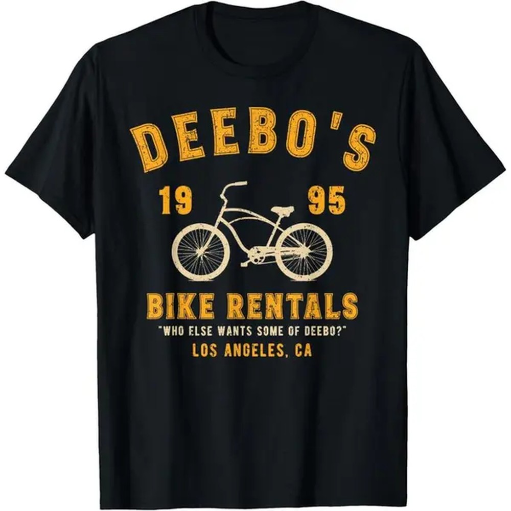 Vintage Fashion Rental - メンズ ヴィンテージ ディーボズ バイクレンタルズ 半袖 Tシャツ、コットン生地、通気性のある滑らかなファッショントップス、カジュアル、メンズウェア、リブ編み、ラウンドネック、デイ、オリジナル