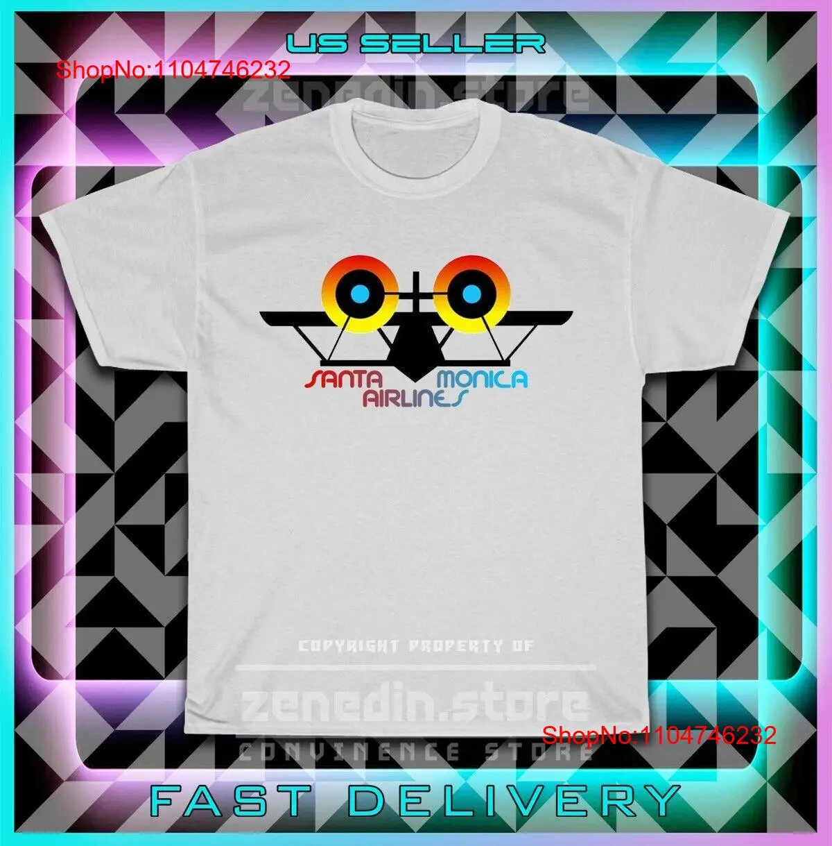 Vintage Fashion Logos - 新しいホットサンタモニカ航空会社のロゴメンズ Tシャツアメリカ人男性ヴィンテージ洗浄デザイナー服ストリートオムファッションストレッチ