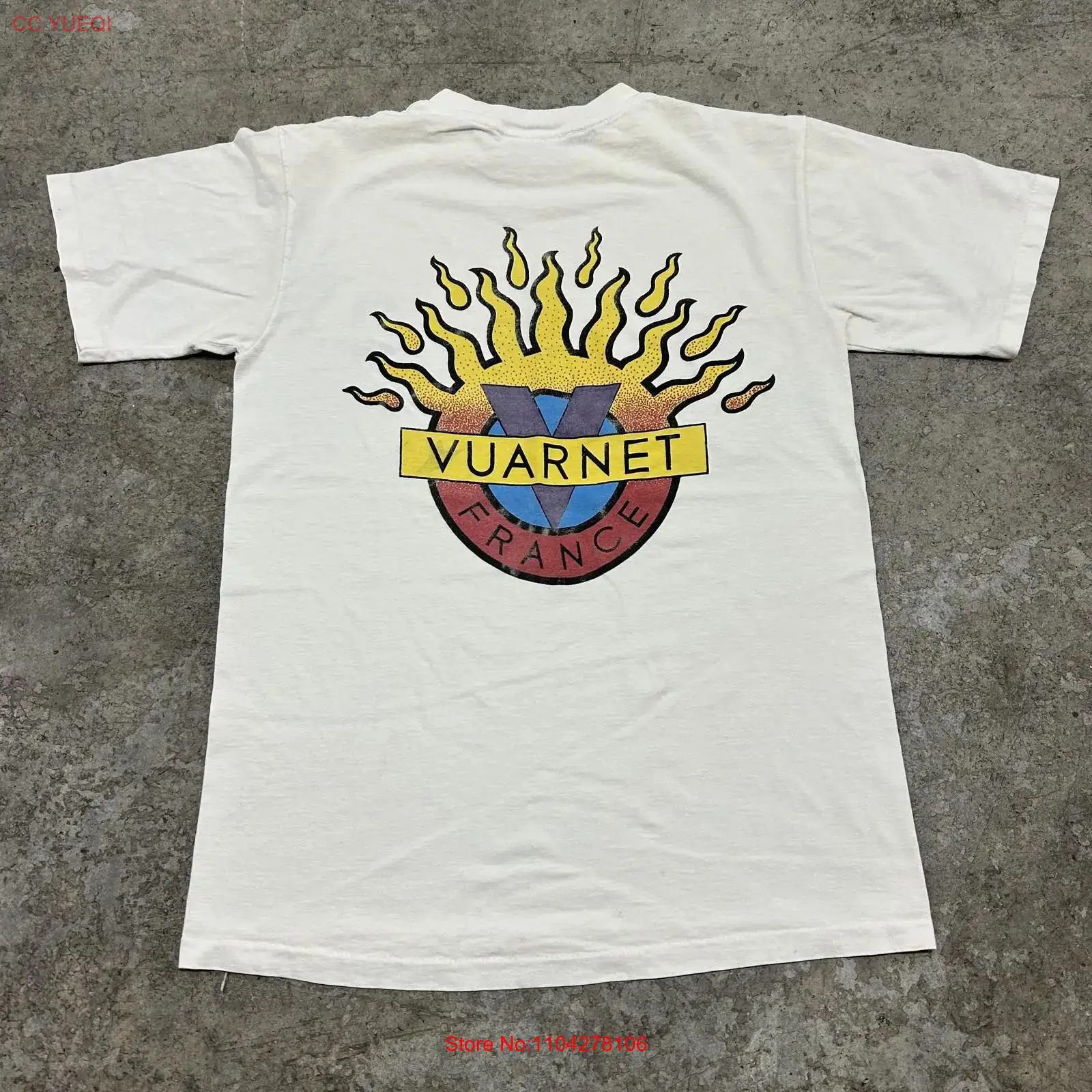 Vintage Fashion Logos - ヴィンテージ ヴァルネT Tシャツ メンズ Mサイズ ホワイト