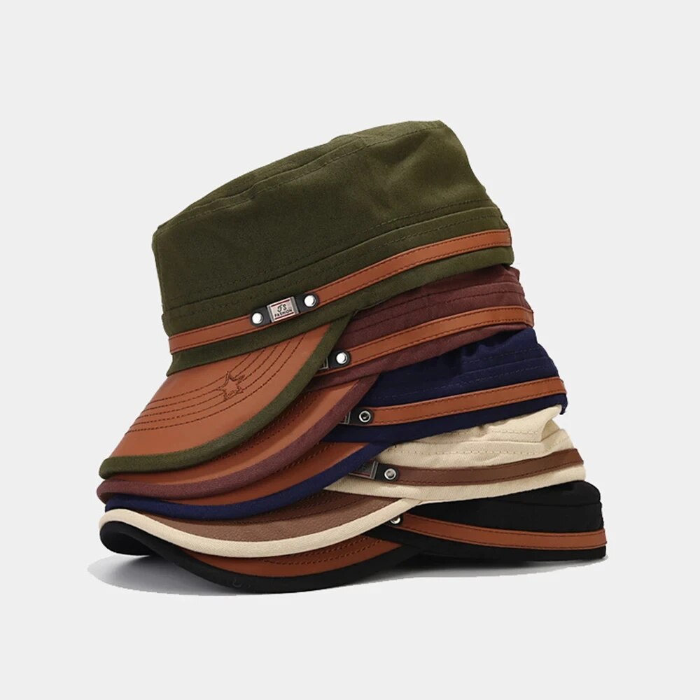 Vintage Fashion Hats - カジュアル士官候補生帽子男フラットトップキャップファッション綿バイザー帽子夏秋ヴィンテージ軍帽子大人のお父さんの帽子ユニセックス野球帽