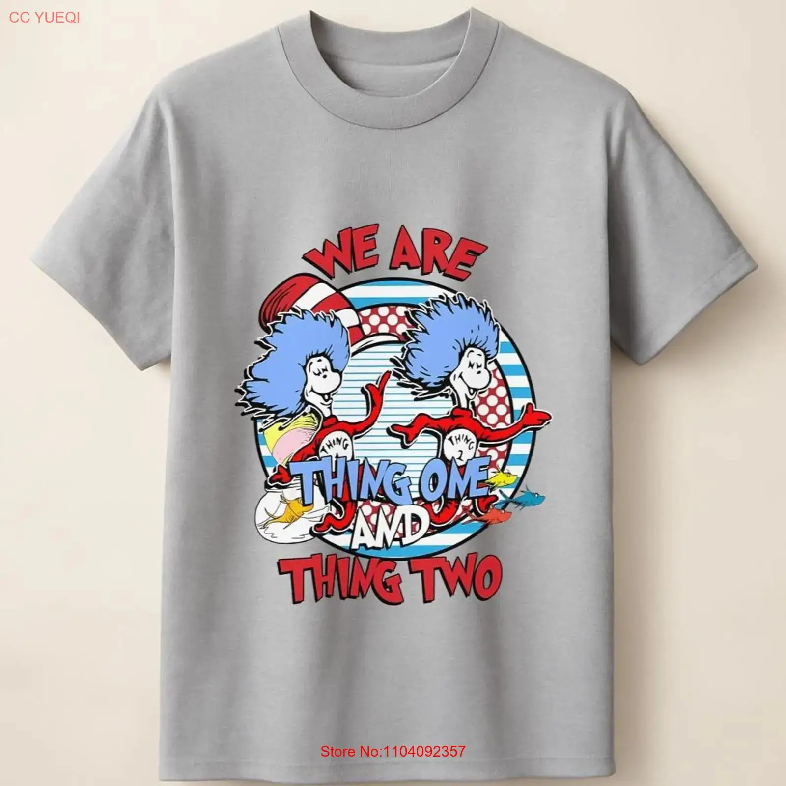 Vintage Fashion Hats - シングワンアンドツー キャット・イン・ザ・ハット コミックスタイルプリントTシャツ ヴィンテージウォッシュド ユニセックスファッション カジュアル