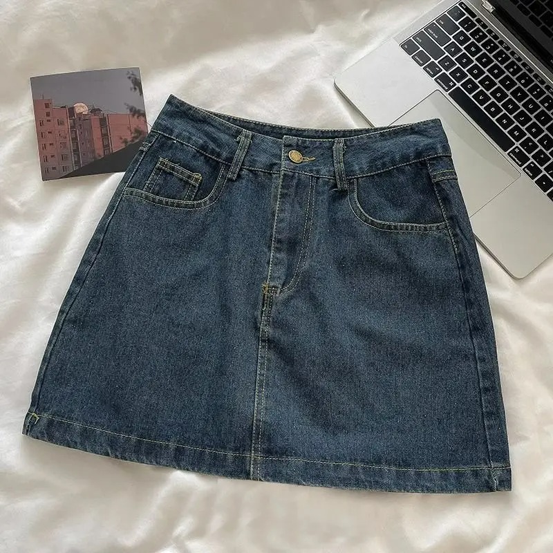 Vintage Fashion Style - Y2Kデニムスカートセット：ヴィンテージ風和柄ボタンジャケット＆キュートなミニスカート、ツーピーススーツ
