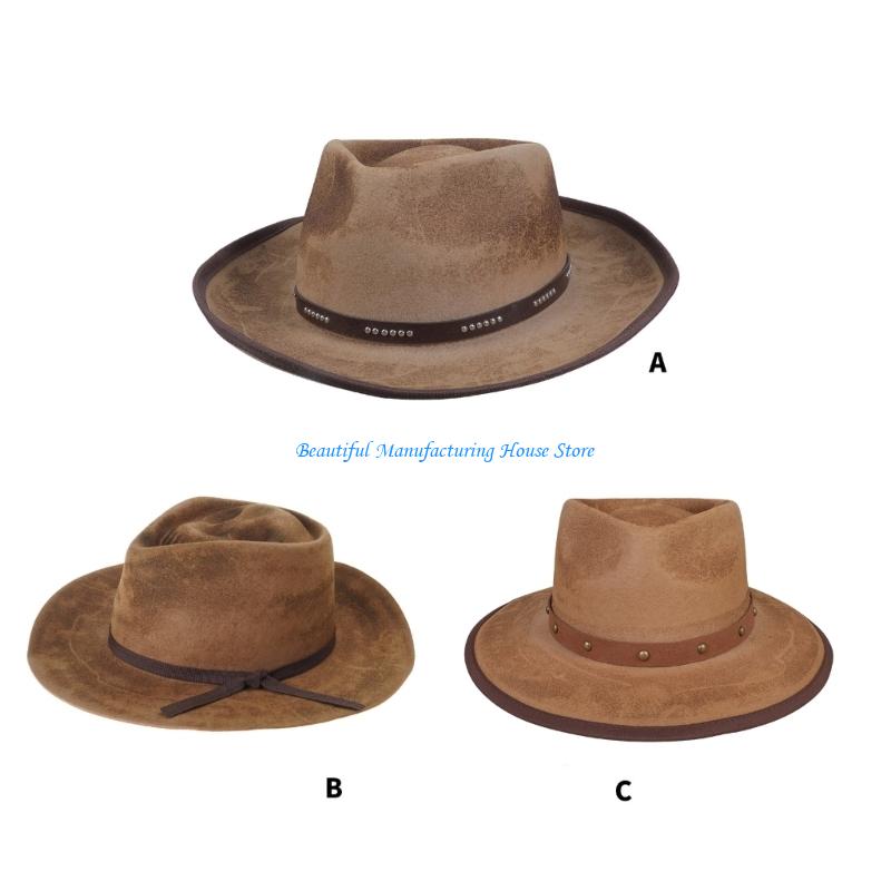 Vintage Fashion Hats - E56A ファッショナブルなウール フェドラハット ロールつば帽子 大人のアウトドア カジュアル