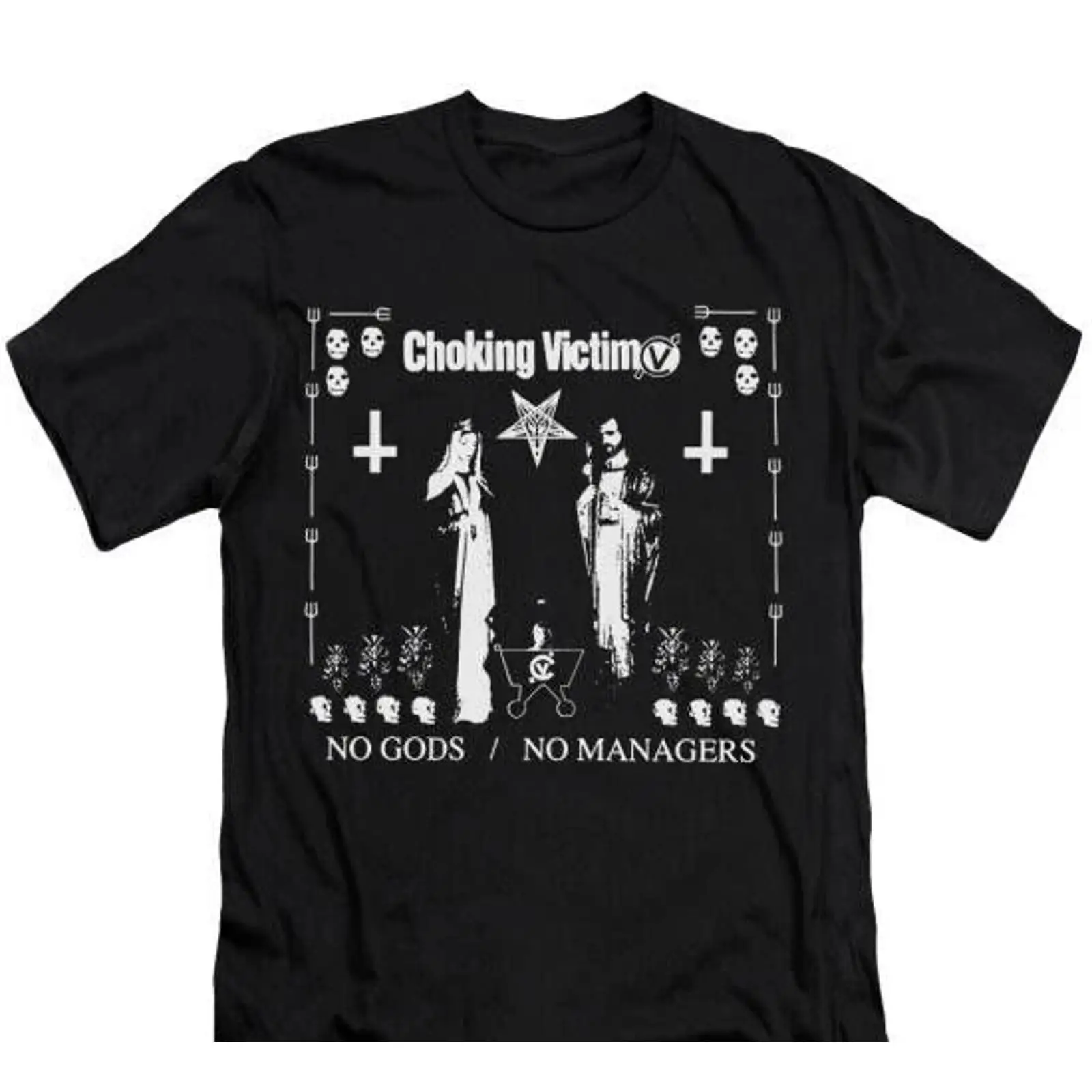 Vintage Fashion Victim Shirt - 窒息被害者Tシャツバンドグッズ音楽インディーズロックパンクゴシックヴィンテージウォッシュドトップ普段着用多目的ファッション