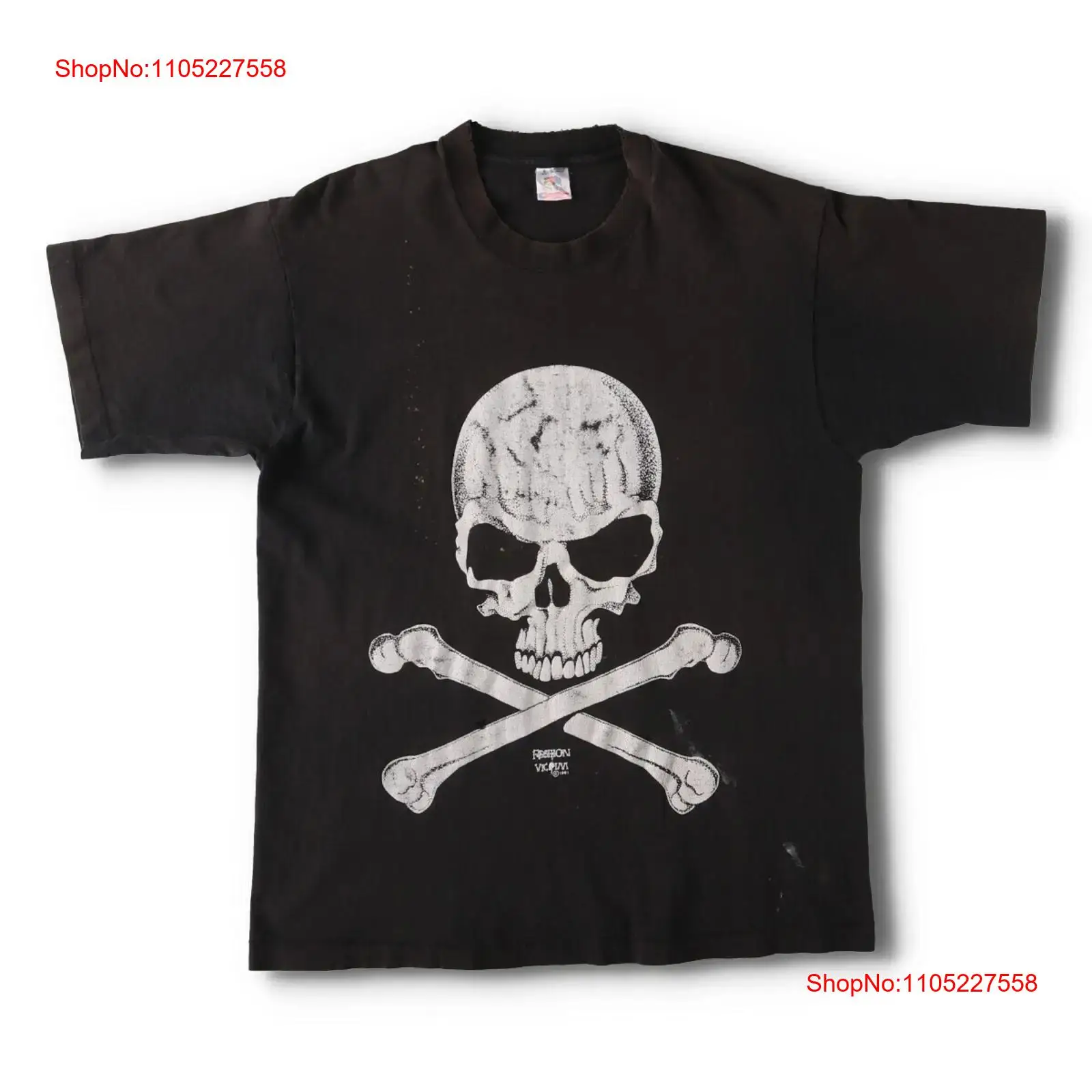 Vintage Fashion Victim Shirt - 90年代 フルーツ・オブ・ザ・ルーム ファッションヴィクティム スカル柄プリントTシャツ アメリカ製 ヴィンテージ