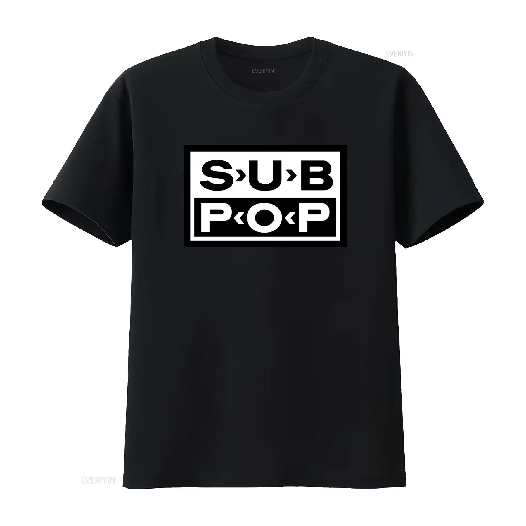 サブポップロゴTシャツ ブラック ホワイトプリント レトロス - Vintage Fashion Logos のレビューと価格