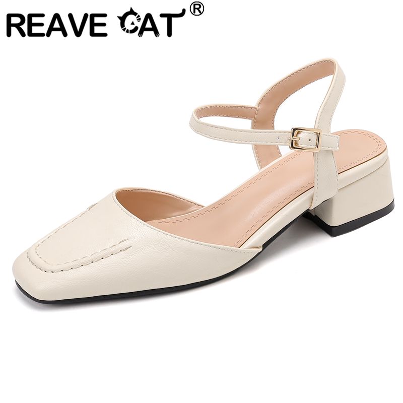 REAVE CAT 2025 女性用サンダル スクエアトゥ  - Vintage Fashion Female のレビューと価格
