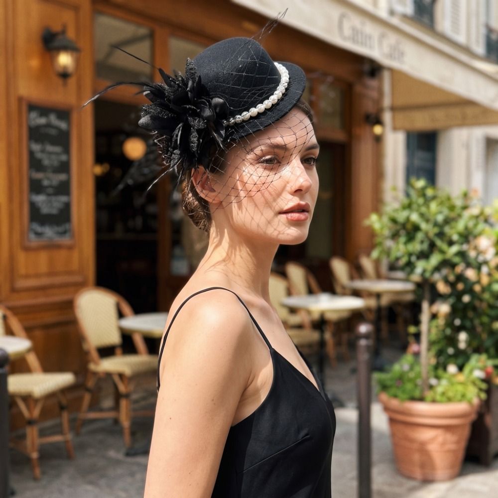 ファッショナブルで上品なヴィンテージ風ファシネーターハット、 - Vintage Fashion Hats のレビューと価格