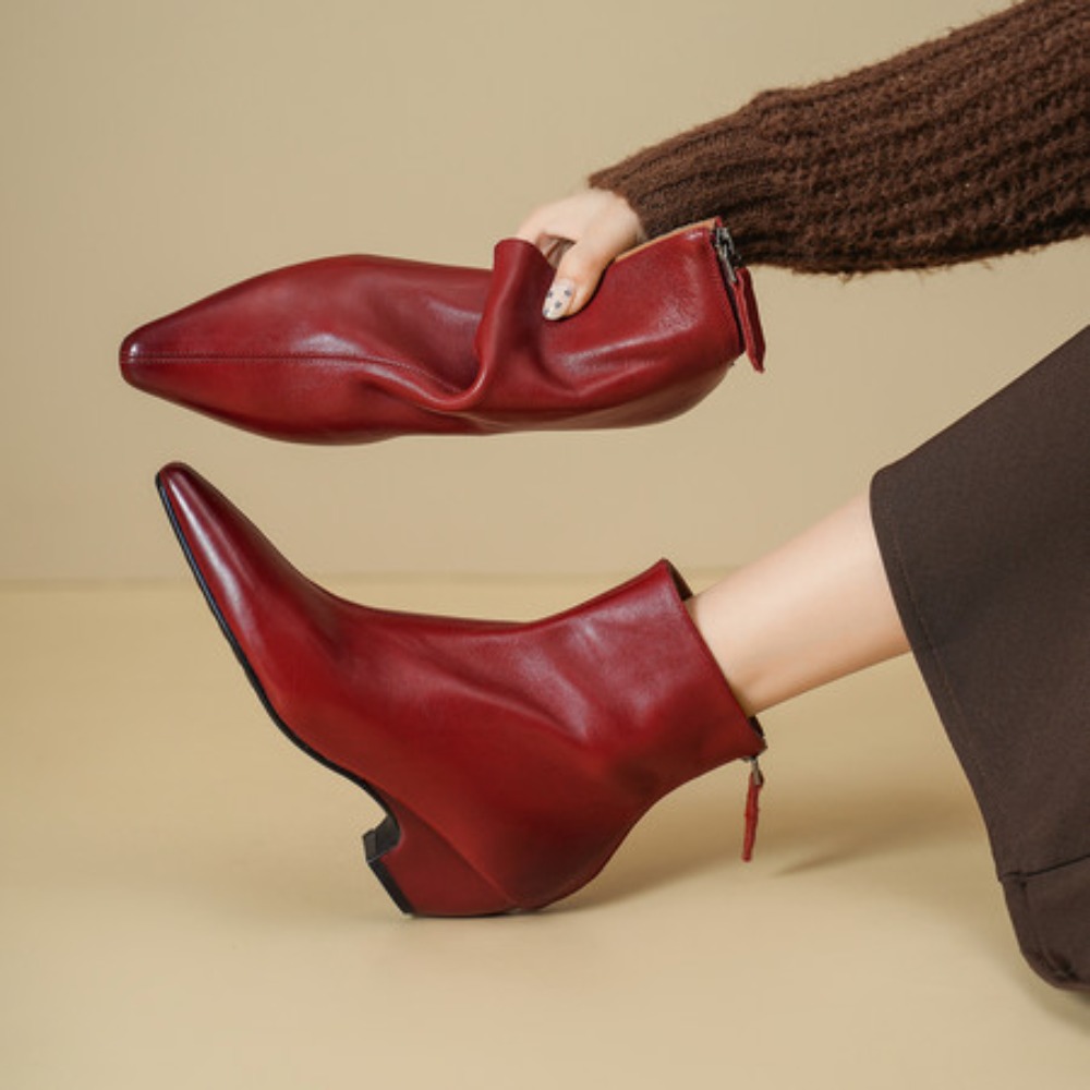 ストリートスタイル ヴィンテージ ポインテッドトゥ ジッパー - Vintage Fashion Style のレビューと価格