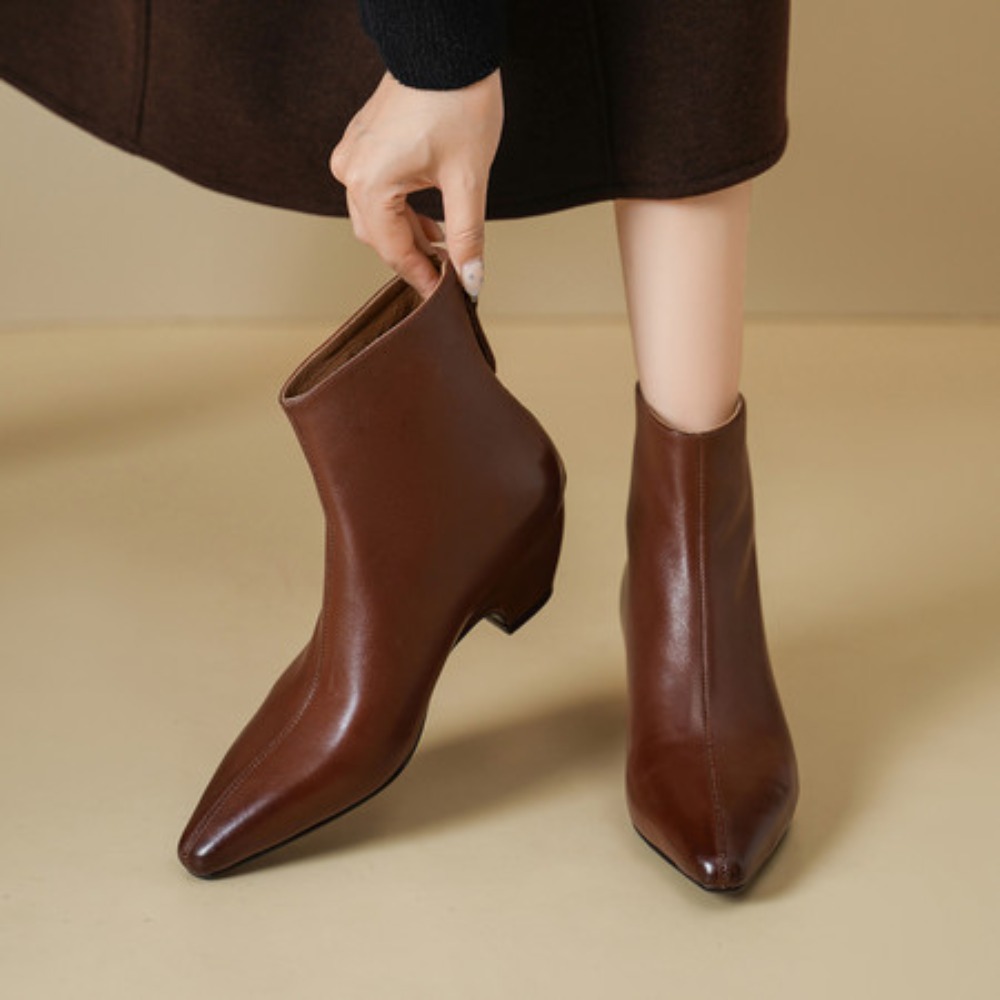 ストリートスタイル ヴィンテージ ポインテッドトゥ ジッパー - Vintage Fashion Style のレビューと価格
