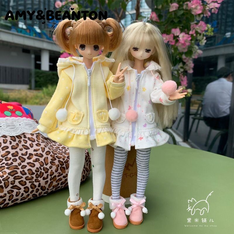 1/6 BJDドール用服、ウサギ柄のドット柄コート。Azon - Vintage Fashion Tv のレビューと価格
