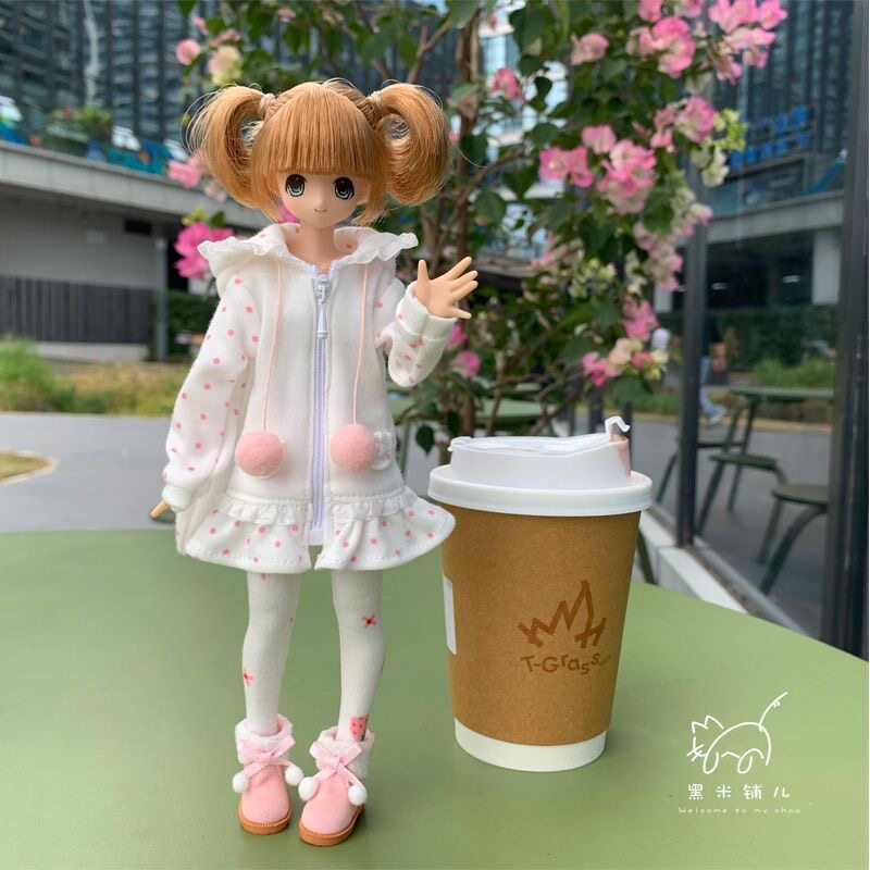 1/6 BJDドール用服、ウサギ柄のドット柄コート。Azon - Vintage Fashion Tv のレビューと価格