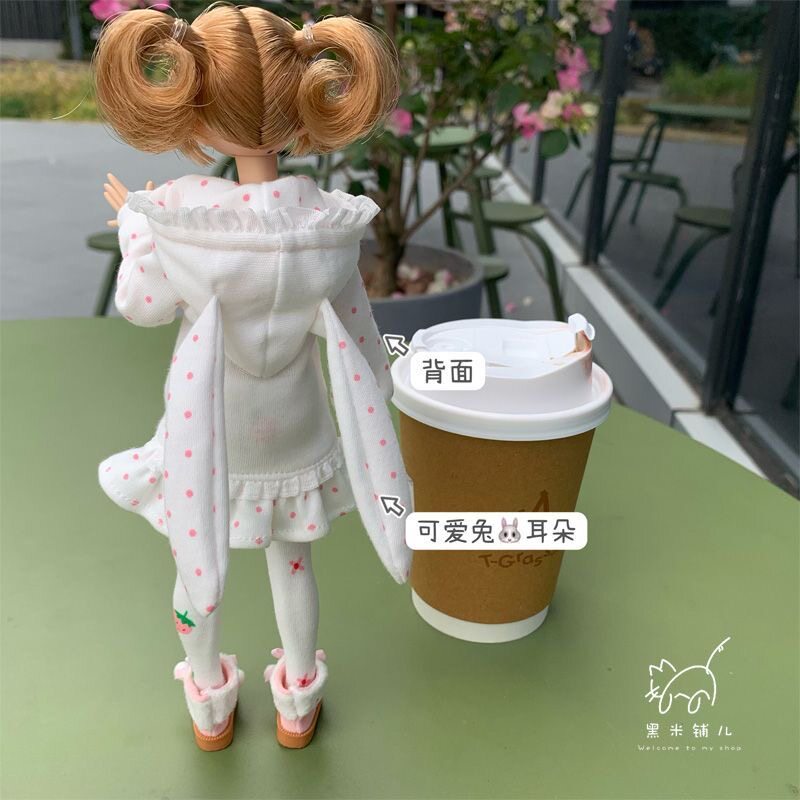 1/6 BJDドール用服、ウサギ柄のドット柄コート。Azon - Vintage Fashion Tv のレビューと価格