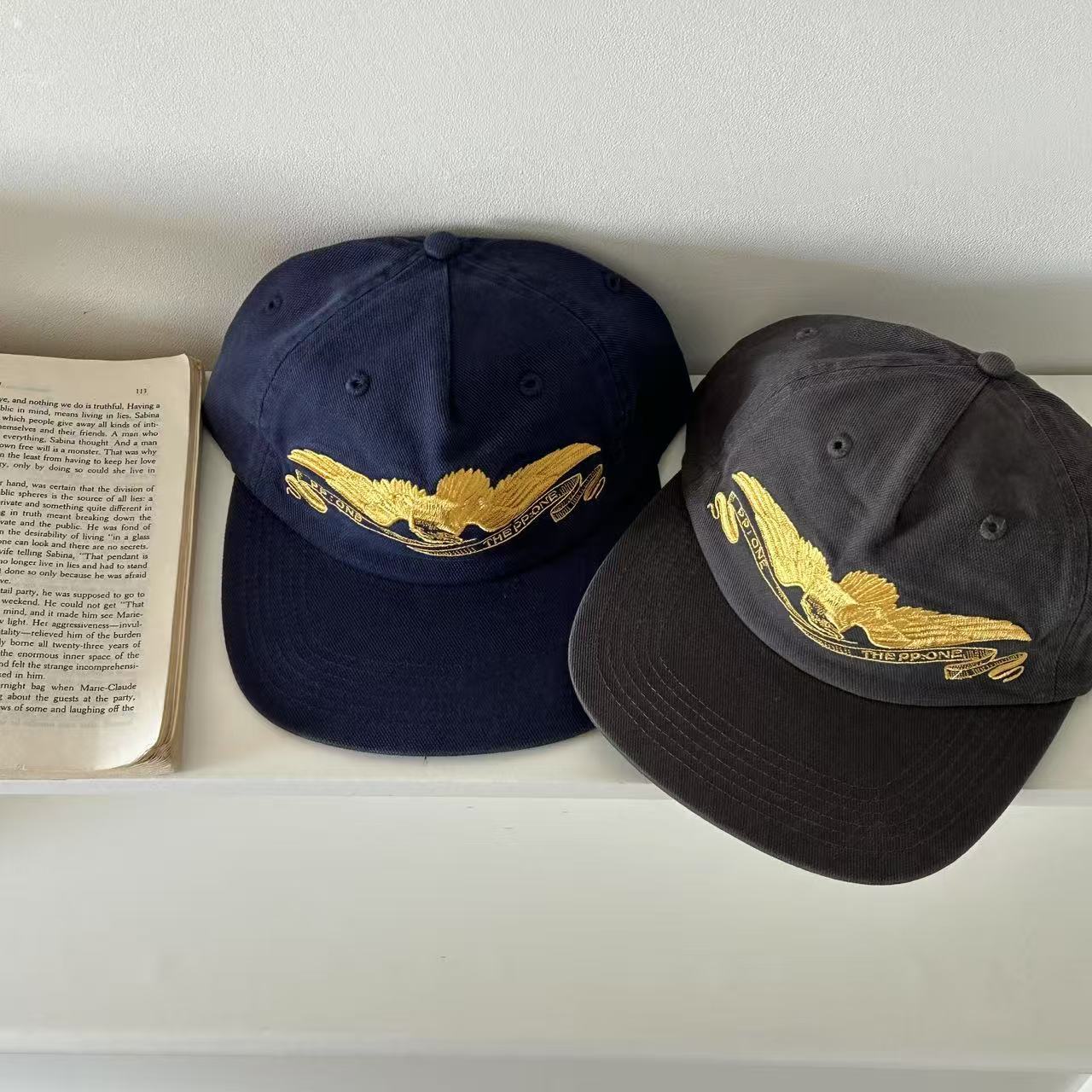 レトロアメリカン刺繍入りヘビーデューティーベースボールキャッ - Vintage Fashion Hats のレビューと価格