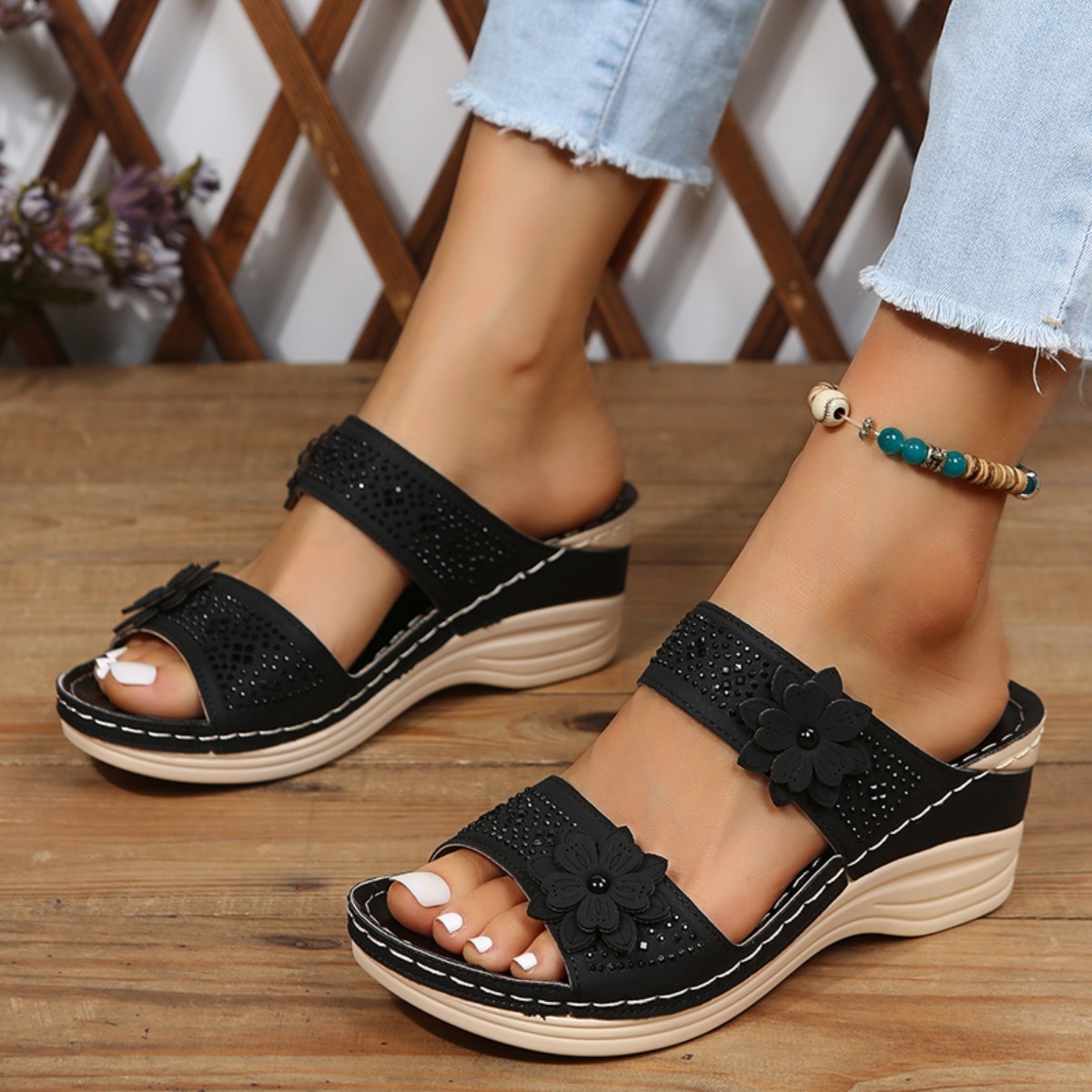 新しいファッション夏の女性のウェッジサンダルプレミアム整形外 - Vintage Fashion Female のレビューと価格