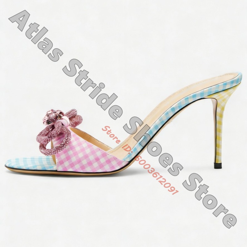 レディース、赤と白のギンガムチェック柄、スクエアトゥ、ミュー - Vintage Fashion Style のレビューと価格