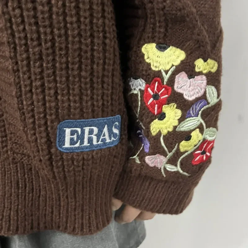 時代-女性のニットフラワー刺繍カーディガン、プラスサイズのセ - Vintage Fashion Postcards のレビューと価格