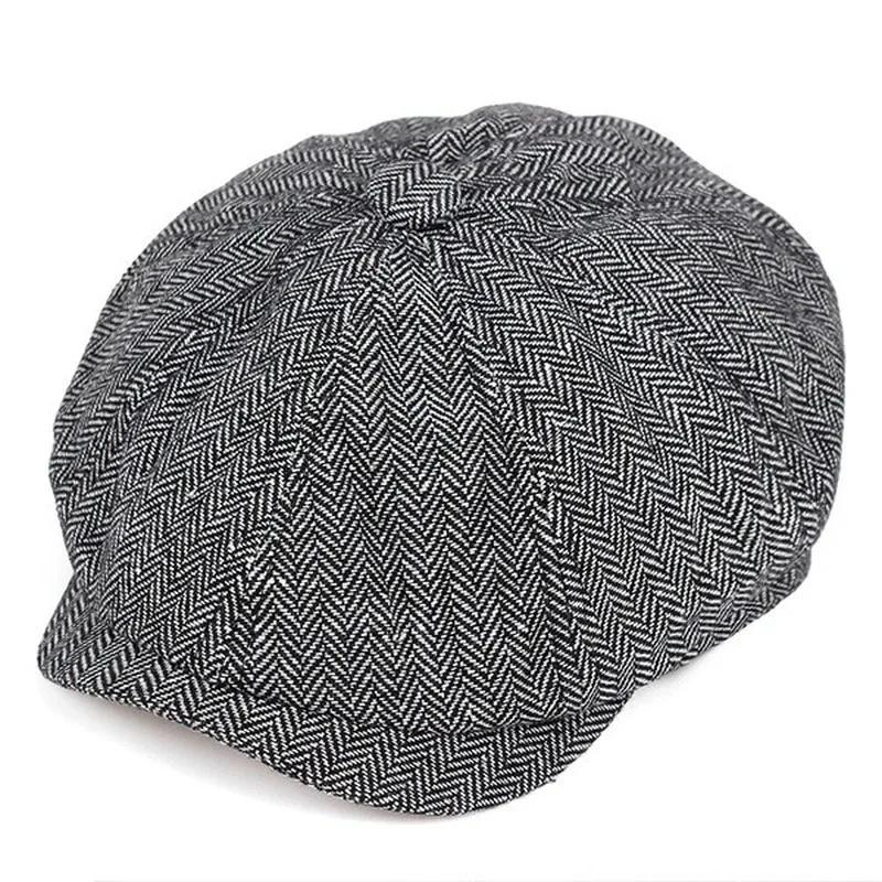 メンズコットン製八角形ニュースボーイキャップ、ヴィンテージフ - Vintage Fashion Hats のレビューと価格