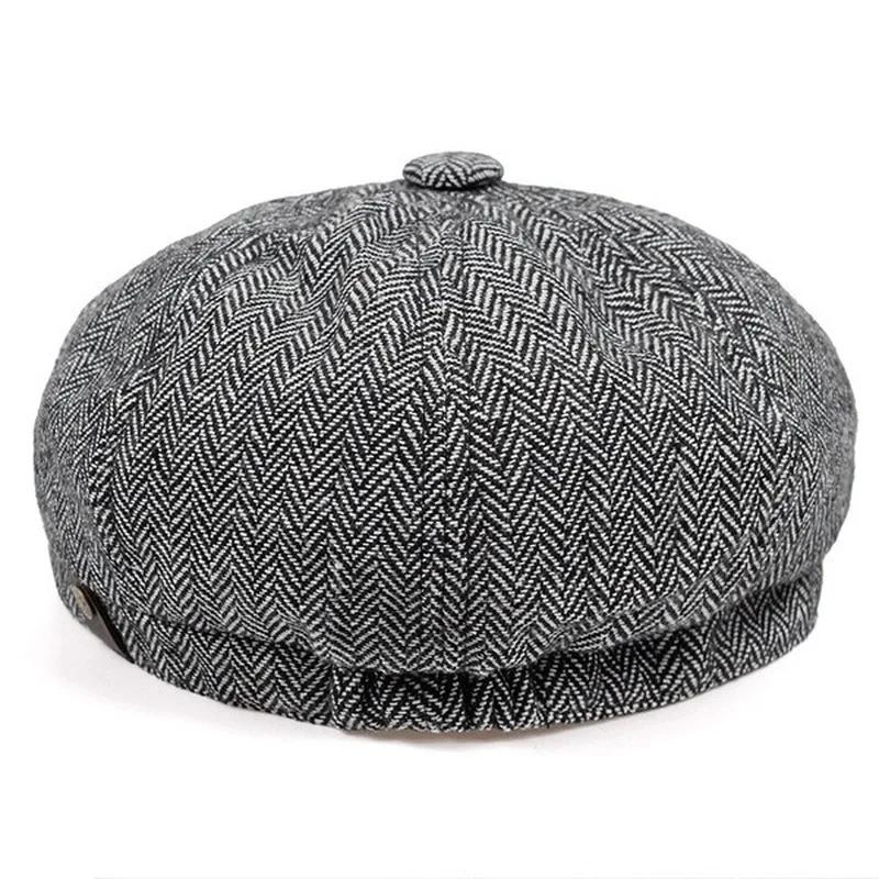 メンズコットン製八角形ニュースボーイキャップ、ヴィンテージフ - Vintage Fashion Hats のレビューと価格