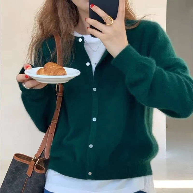 2026 長袖ヴィンテージ Y2k トップス韓国ニットカーデ - Vintage Fashion Postcards のレビューと価格