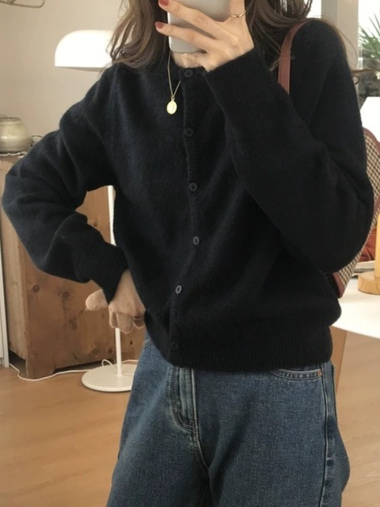 2026 長袖ヴィンテージ Y2k トップス韓国ニットカーデ - Vintage Fashion Postcards のレビューと価格